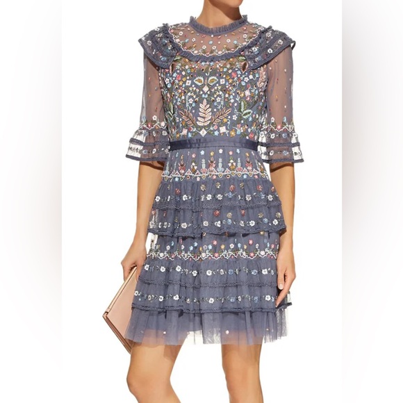floral embroidered tulle mini dress 3D Floral Corset Tulle Mini Dress – Spaghetti Strap Sweetheart Short P –  smcfashion.com